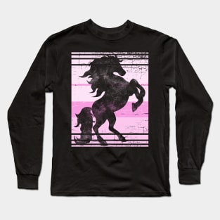 Pink Horse Retro Long Sleeve T-Shirt